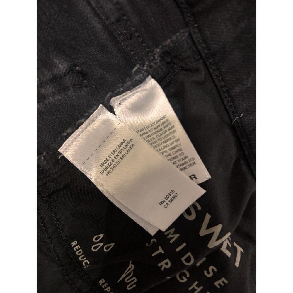 Lucky brand Women’s Black jeans sweet mid rise straight Sz 26 R Stretch Darkwash - Picture 12 of 13